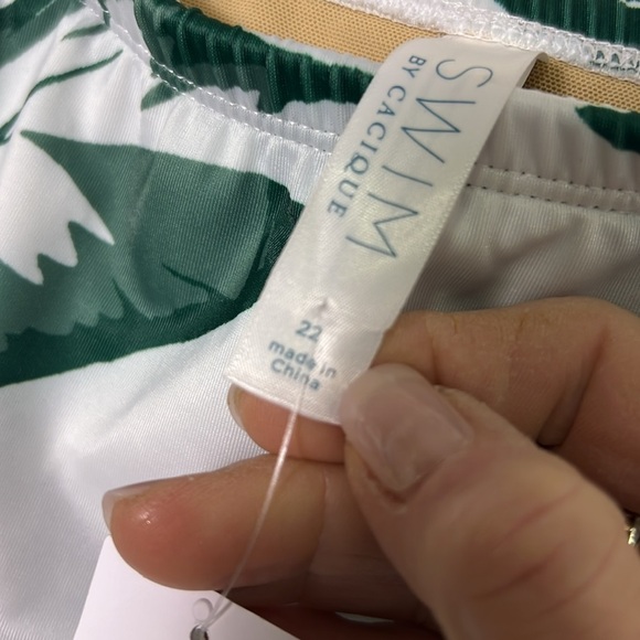 Swim by Cacique NWT Swim Skirt with Attached Brief Green Leaf Print 22 - Picture 5 of 10